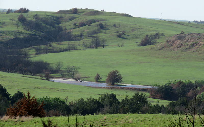 Gypsum hills and pond - Kansas