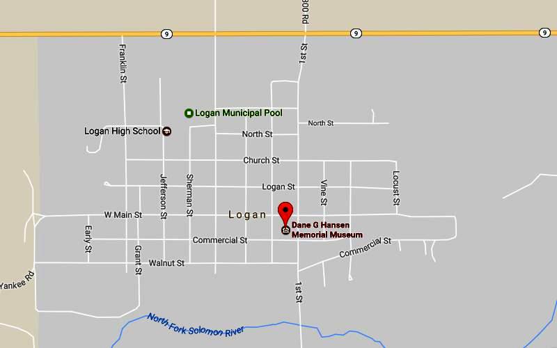 Dane G. Hansen Memorial Museum Map - Logan, Kansas
