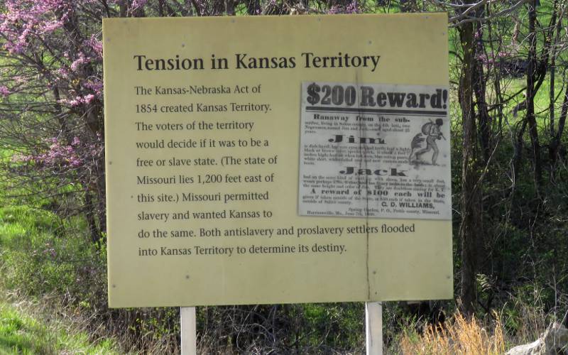 Tension in Kansas Teritory sign