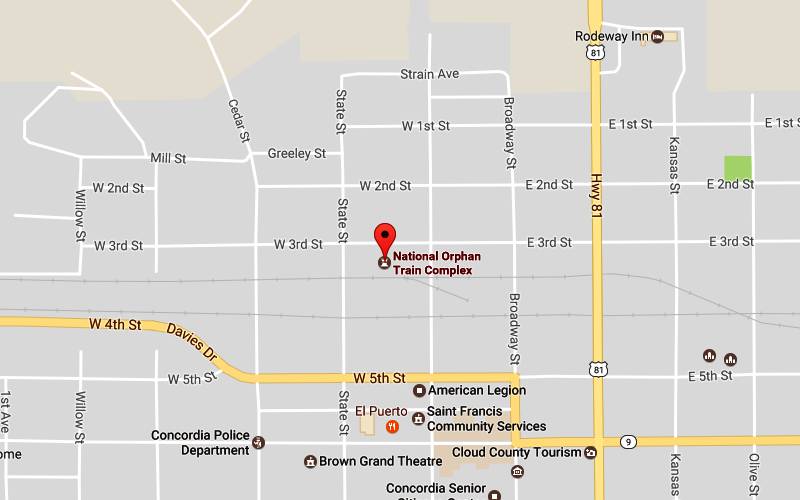 National Orphan Train Complex Map - Concordia, Kansas