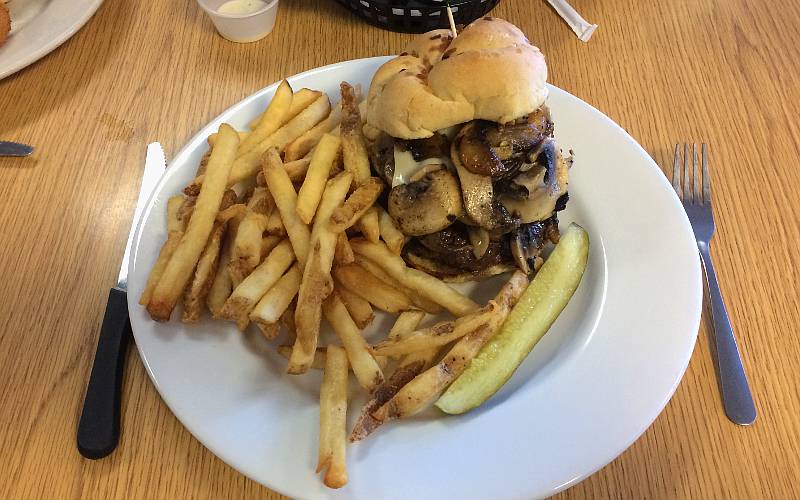 Mushroom Madness Burger at Nelson's Landing