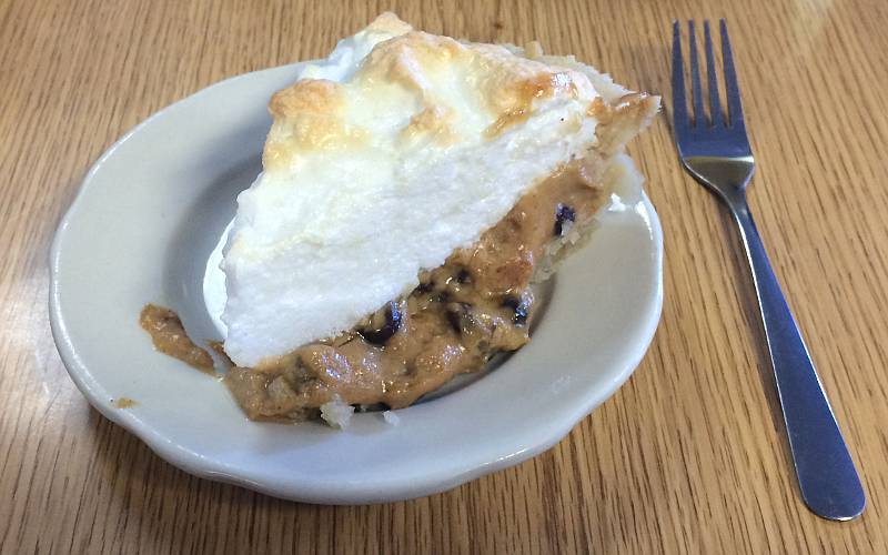 Sour cream and raisin pie at Nelson's Landing