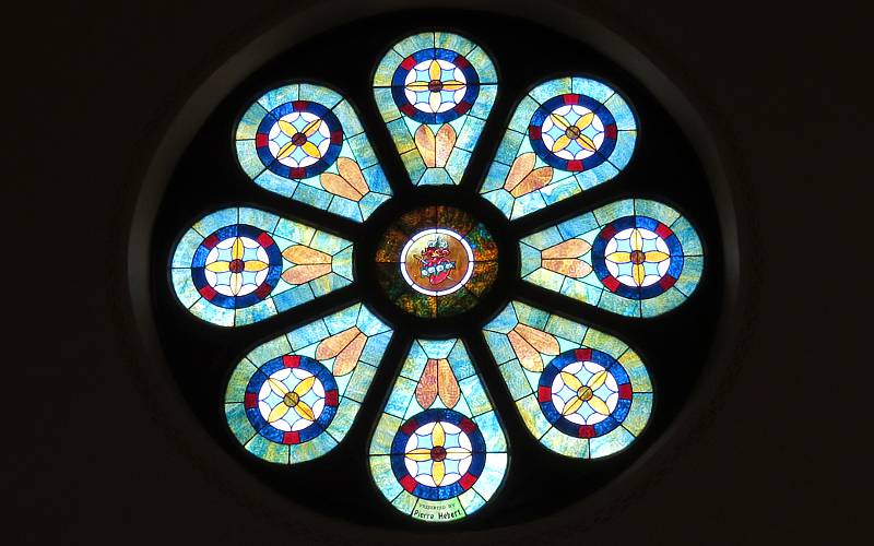 Rose window stained glass