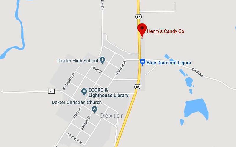 Henry's Candy Company Map - Dexter, Kansas