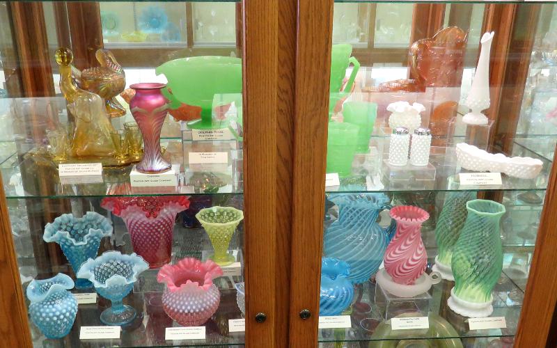 Fenton Art Glass Company display at the National Glass Museum