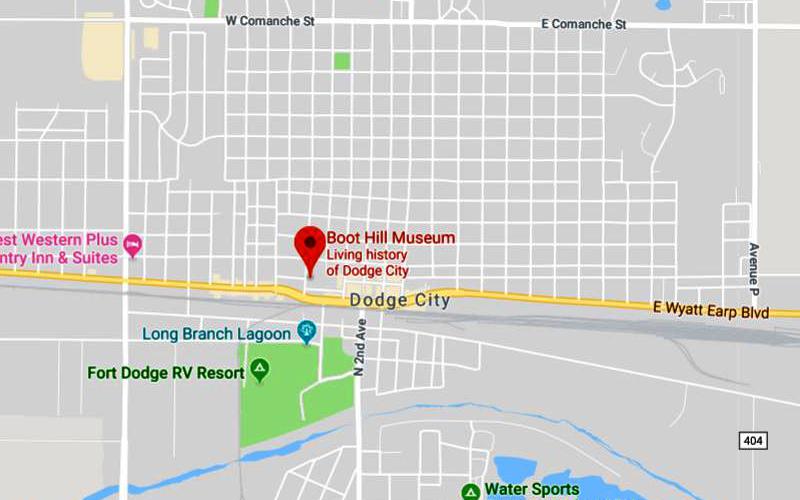 Boot Hill Museum Map - Dodge City, Kansas