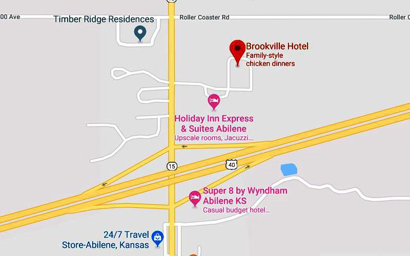 Brookville Hotel Restaurant Map - Abilene, Kansas
