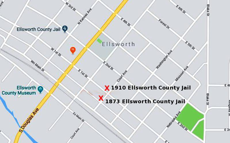 1873 Ellsworth County Jail Map - Ellsworth, Kansas