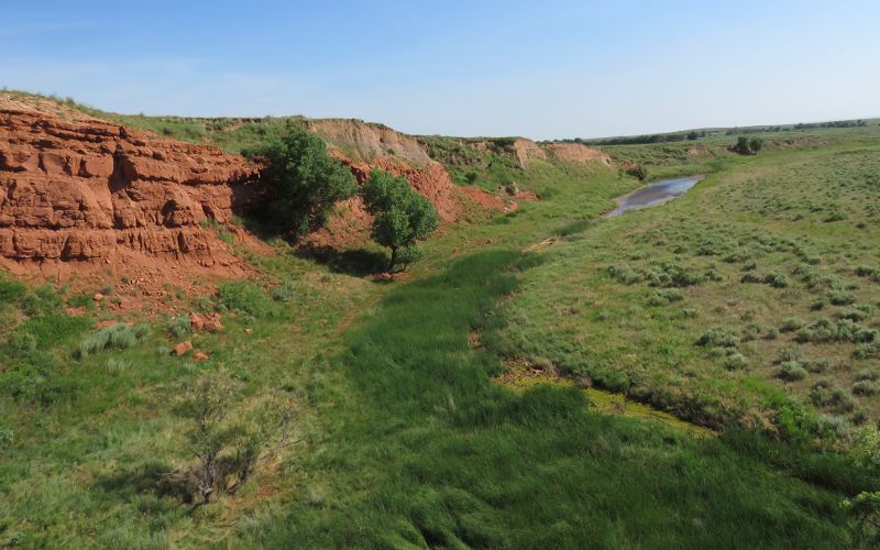 Keiger Creek red bluffs