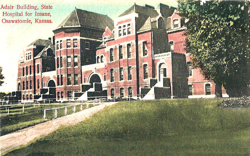 State Hospital for the Insane postcard - Osawatomie, Kansas