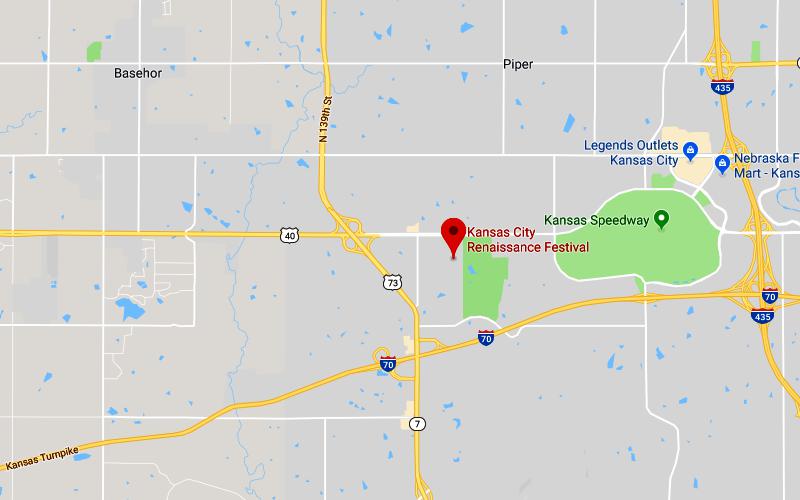 Renaissance Festival of Kansas City Map - Bonner Springs, Kansas