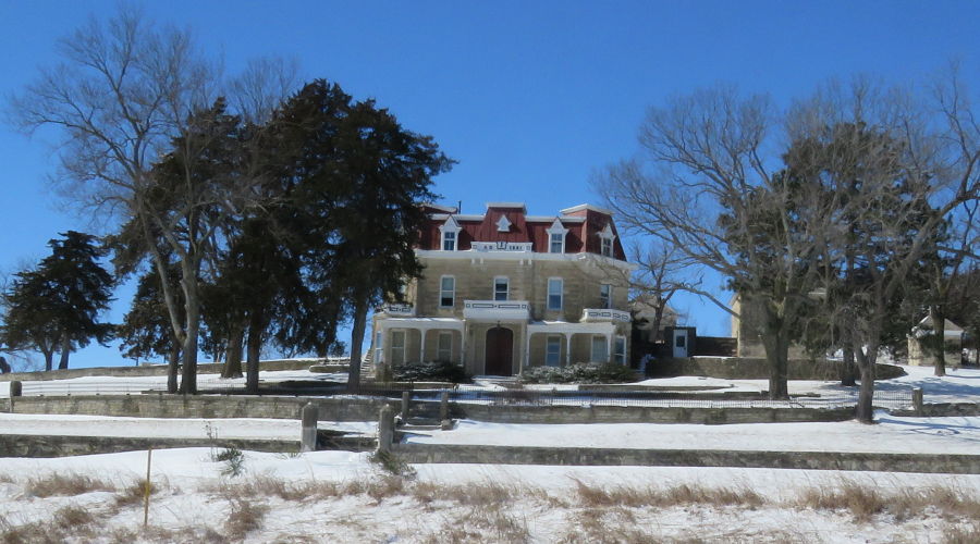 Spring Hill ranch house in the snow