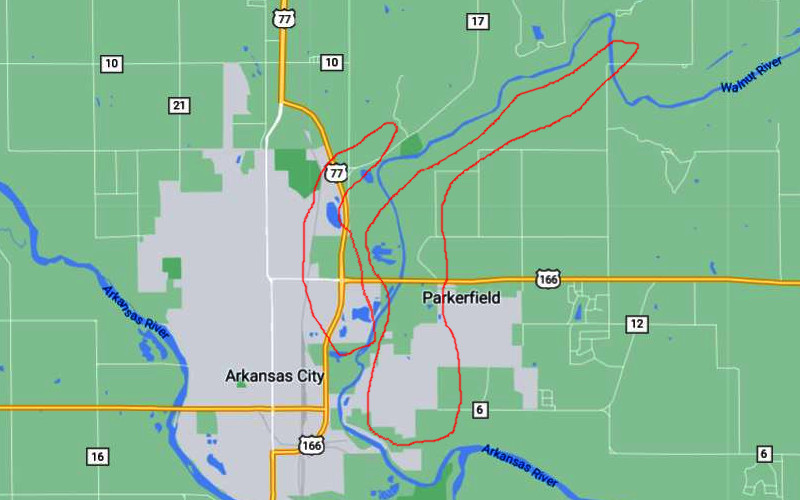 Etzanoa map - Arkansas City, Kansas