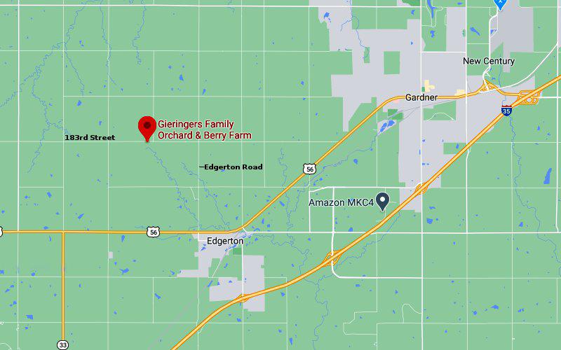 Gieringers Family Orchard and Berry Farm Map - Edgerton, Kansas