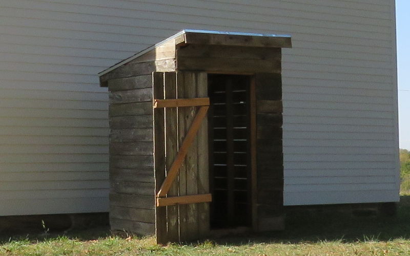 Outhouse behind Little Stranger Church