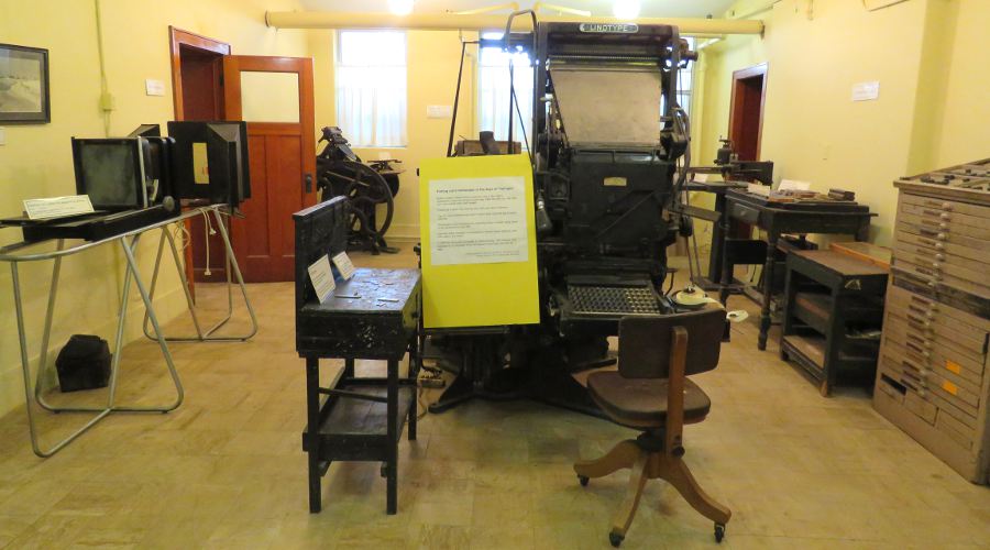 Marysville Advocate newspaper production display