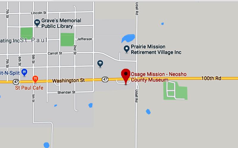 Osage Mission - Neosho County Museum Map: St. Paul, Kansas