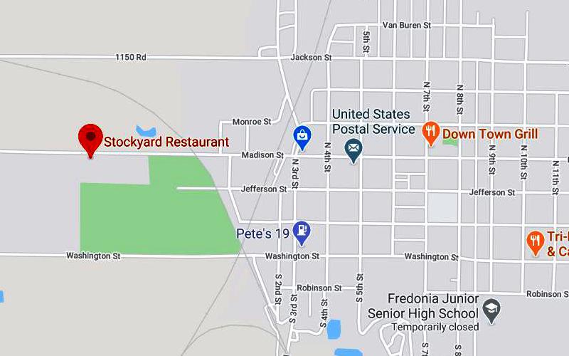 Stockyard Restaurant Map - Fredonia, Kansas