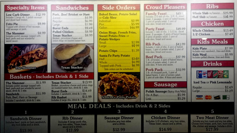 Hickory Hut BBQ Menu - Salina, Kansas