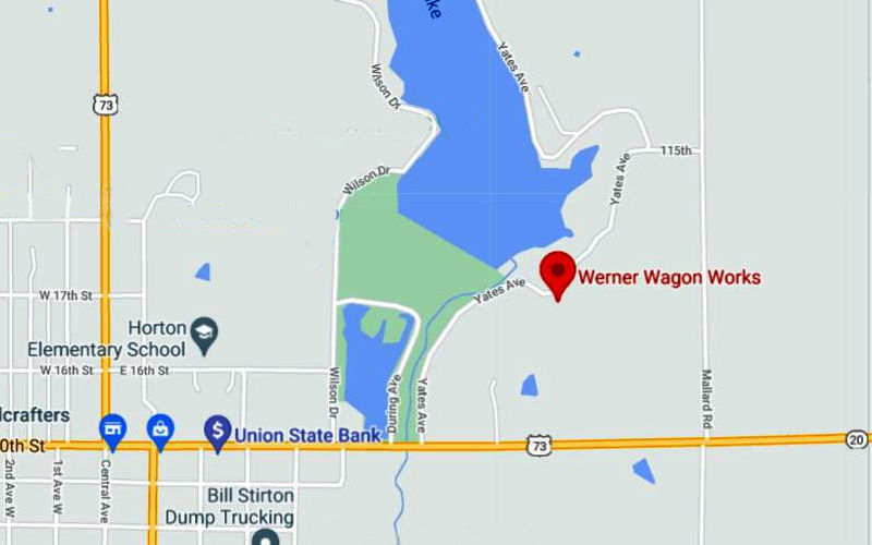 Werner Wagon Works and Guest House Map - Horton, Kansas