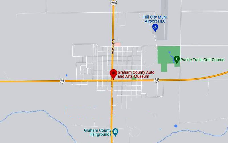 Graham County Auto and Art Museum Map - Hill City, Kansas