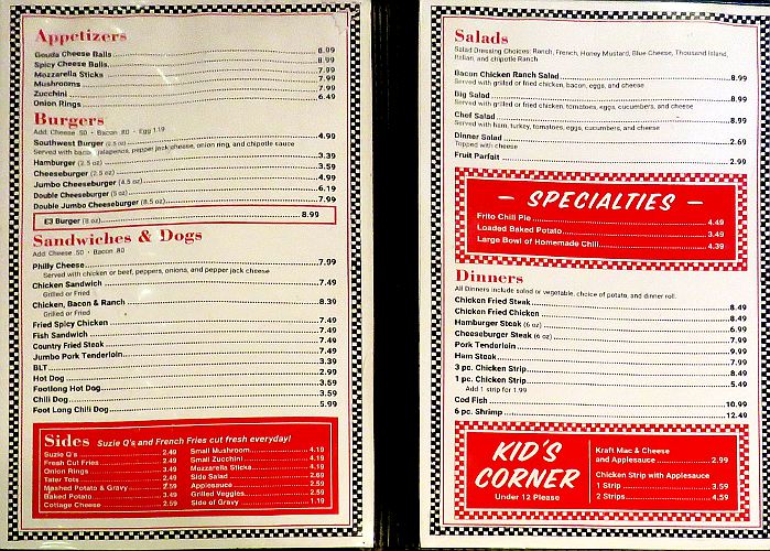 Nu Grille menu