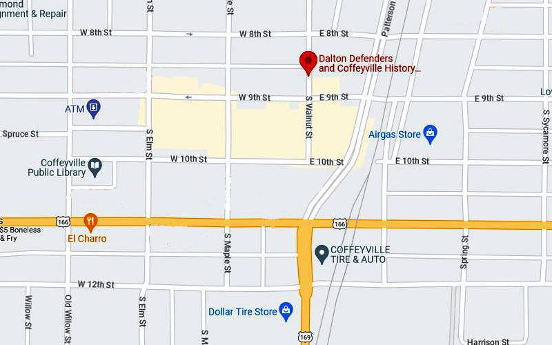 Dalton Defenders Museum Map - Coffeyville, Kansas