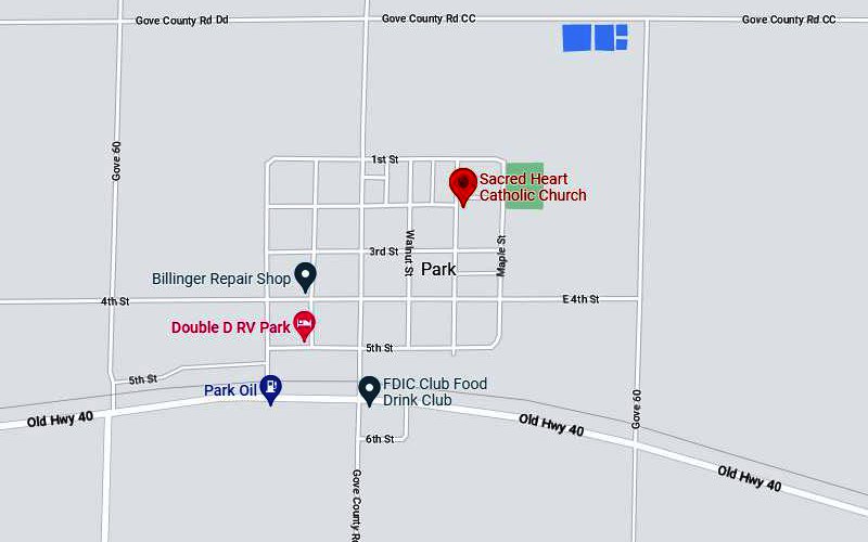 Sacred Heart Catholic Church Map - Park, Kansas