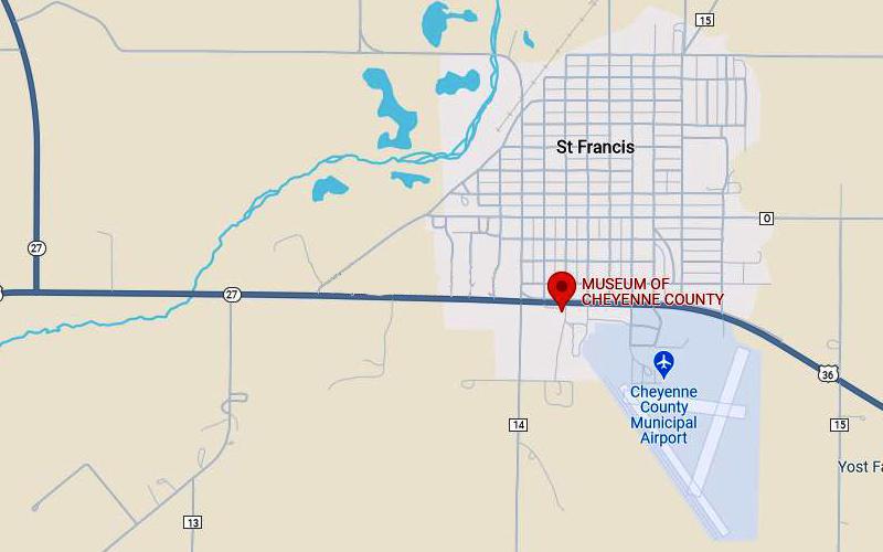 Cheyenne County Museum Map - St. Francis, Kansas