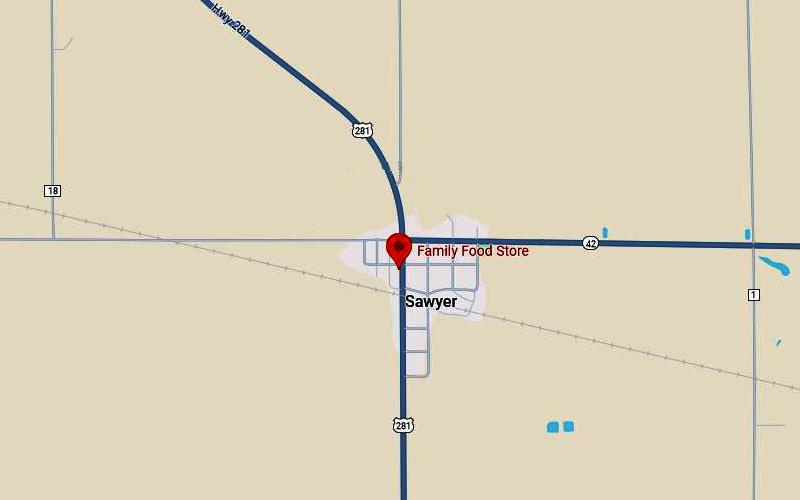 Family Food Store Map - Sawyer, Kansas