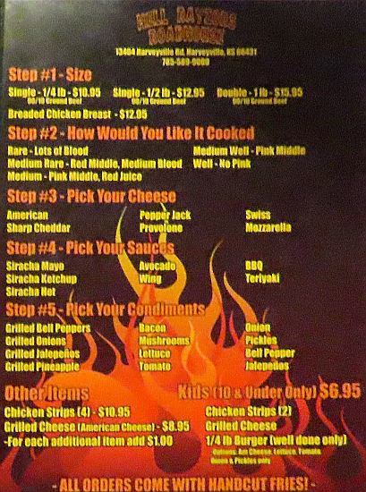 Hell Rayzor Roadhouse Sports Bar Menu - Harveyville, Kansas