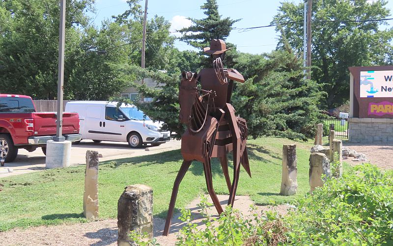 Frank Jensen sculpture of cowboy on horseback