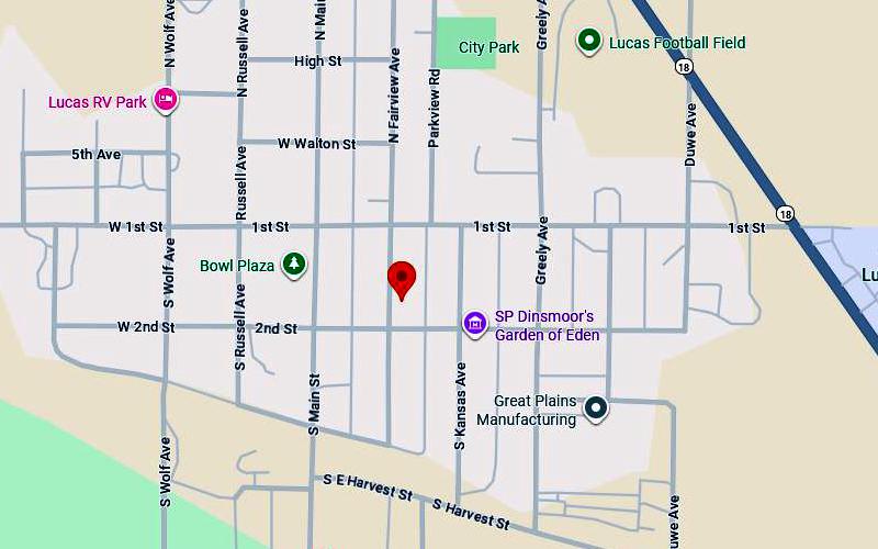 Garden of Isis Map - Lucas, Kansas