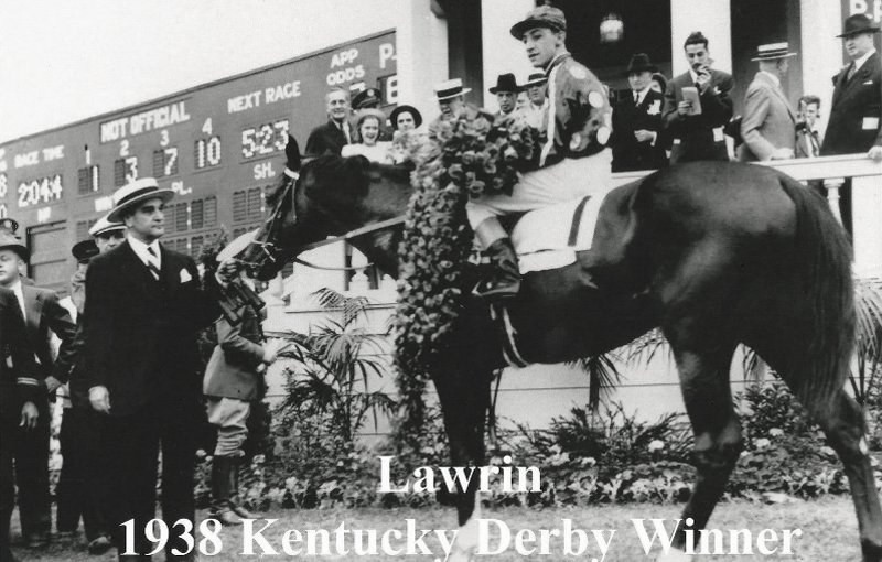 Jockey Eddie Arcaro on Lawrin