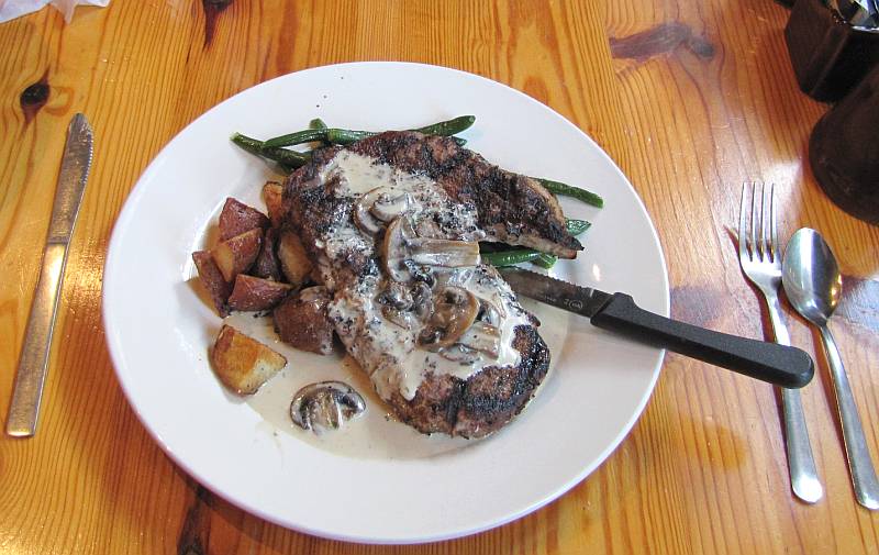 Ribeye steak at the Renaissance Cafe
