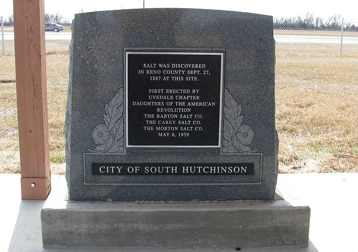 Salt discovery memorial marker - South Hutchinson, Kansas