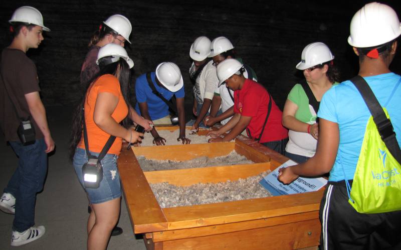 touchin salt in the Underground Salt Museum