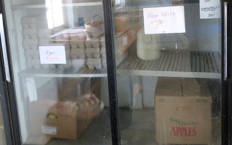 eggs and raw milk at The Partridge market