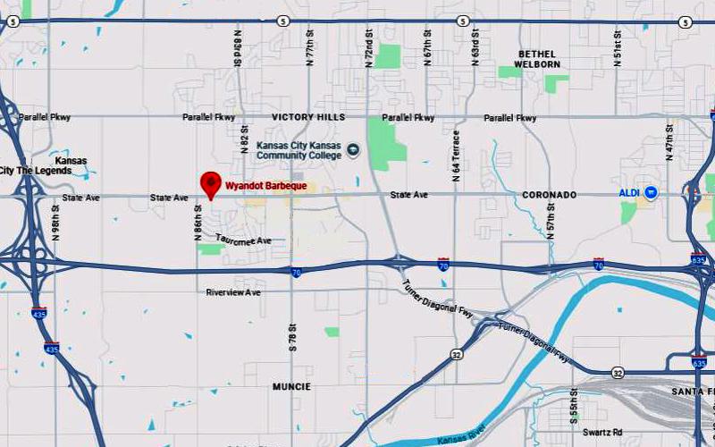 Wyandot Barbeque Map - Kansas City, Kansas