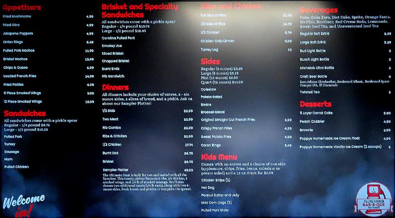 Filling Station BBQ Menu - Lee's Summit, Missouri