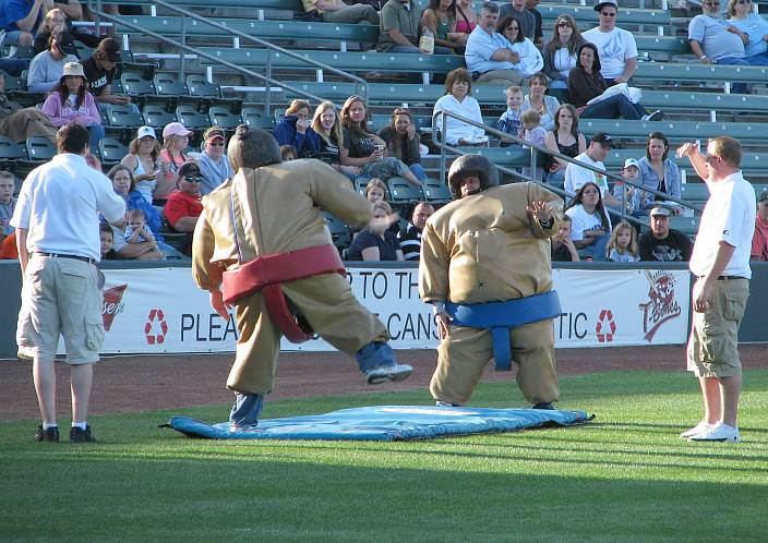 Fan entertainment at the Kansas City T-Bones