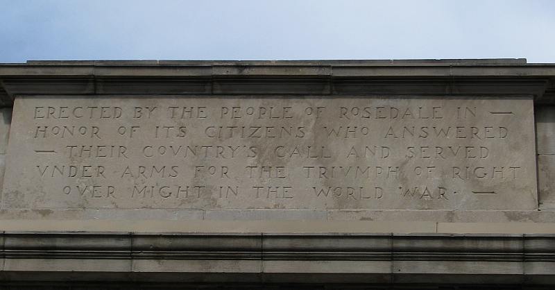 Rosedale Arch inscription - Kansas City, Missouri