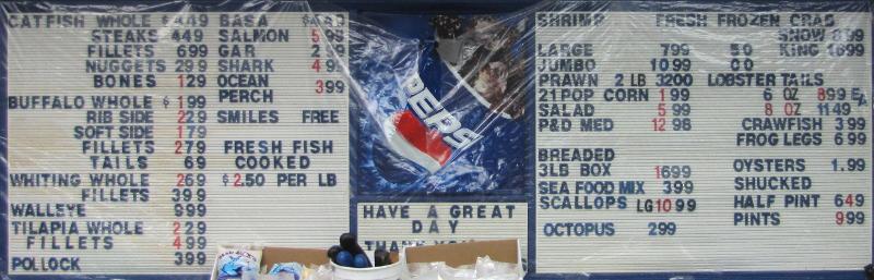 Mad Jack raw seafood menu