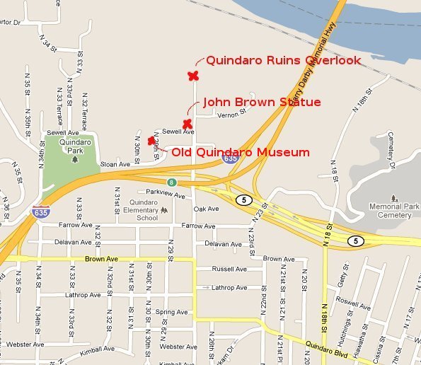 Quindaro and Western University Ruins Map - Kansas Citty