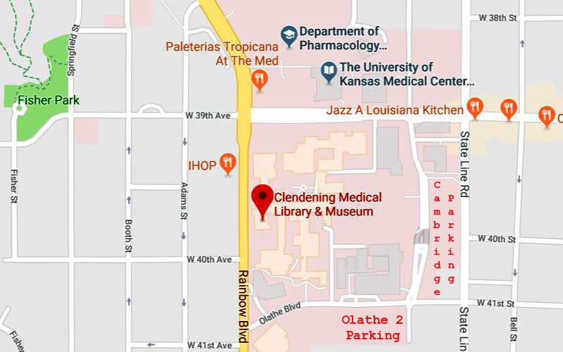 Clendening History of Medicine Museum Map - Kansas City, Kansas
