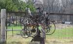 Wrecked bicycles sculpture.