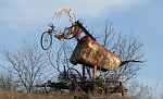 Monster eating bicycle in Kansas