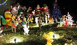 Topeka Christmas light display with Santa Claus