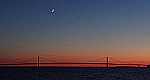 Moon and the Mackinac Bridge