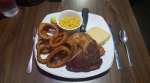 ribs and chicken plate at Smoking Guns BBQ